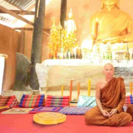 Zafu Jaune avec Motif de Lotus