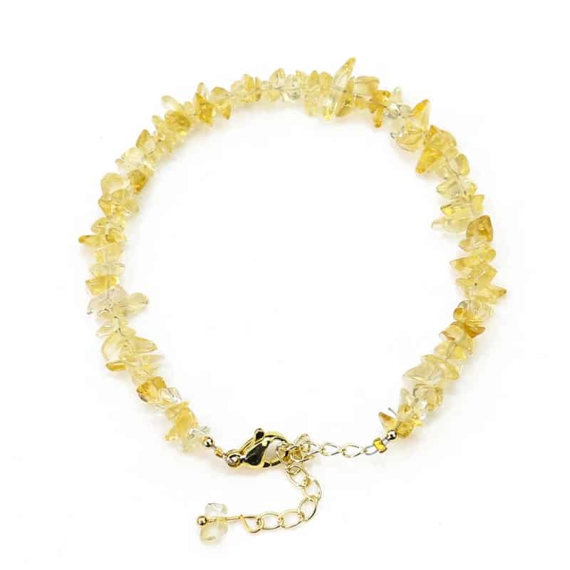 Bracelet Citrine avec Pierres Irrégulières sur fond blanc