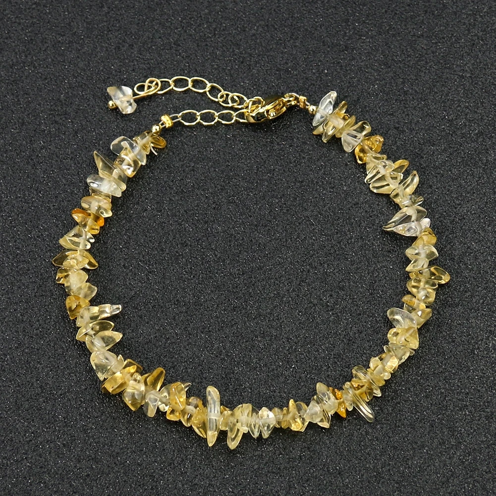 Bracelet Citrine avec Pierres Irrégulières