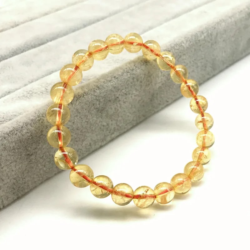 Bracelet Citrine Tendance avec Perles
