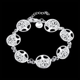 Bracelet de Vie en Argent Sterling sur fond noir
