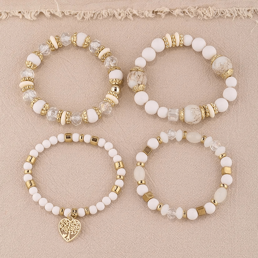 Bracelet de Vie de Style Bohème avec Perles en Acrylique