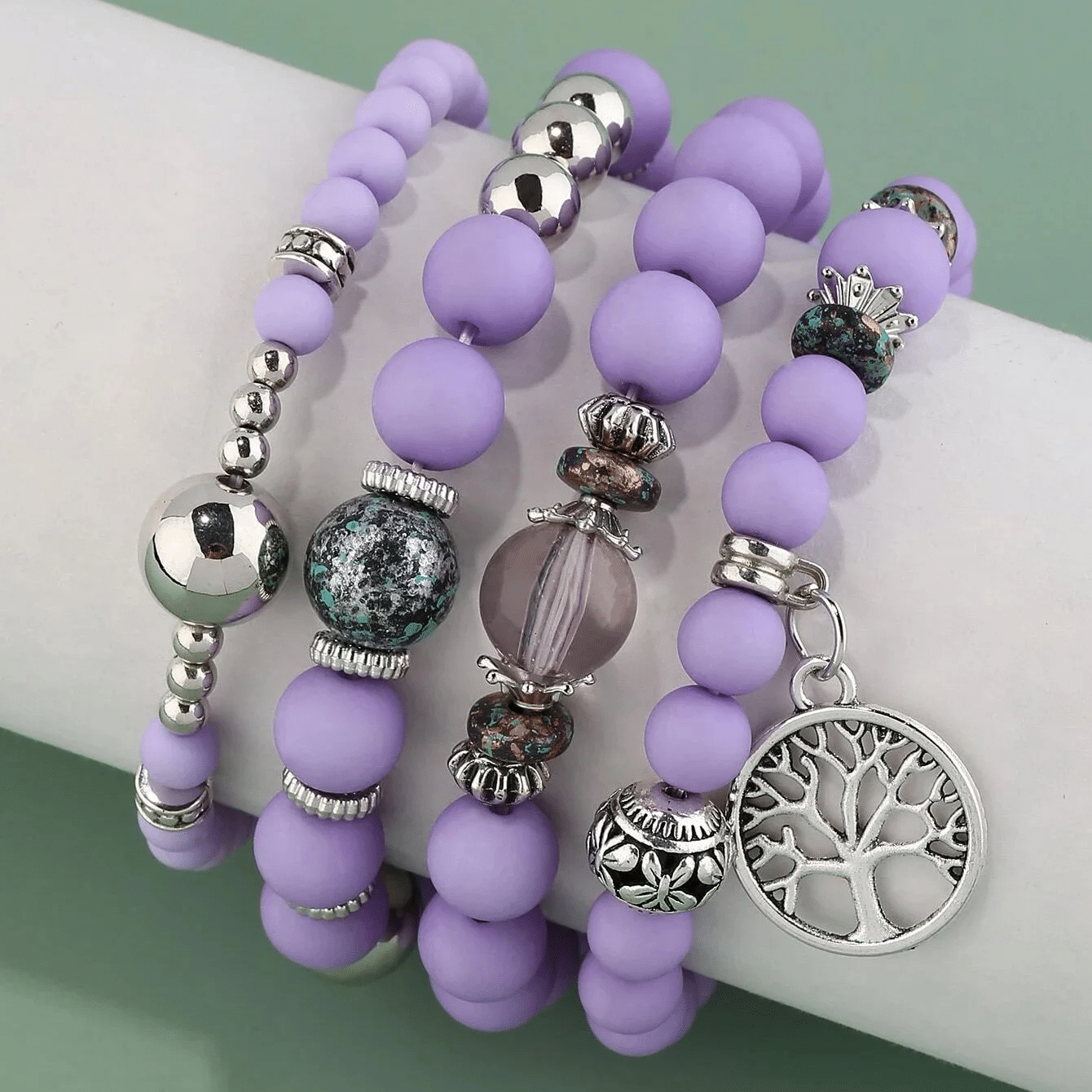 Bracelet de Vie de Style Ethnique avec Perles en Résine