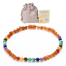 Collier Ambre avec Perles des Sept Chakras