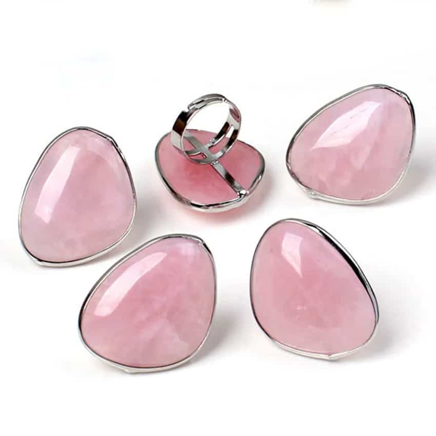 Bague Quartz Rose de Style Ethnique