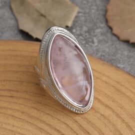 Bague Quartz Rose de Style Vintage