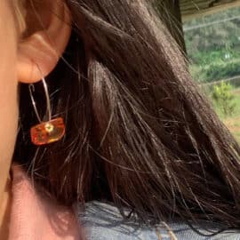 Boucles d'Oreilles Ambre Rondes