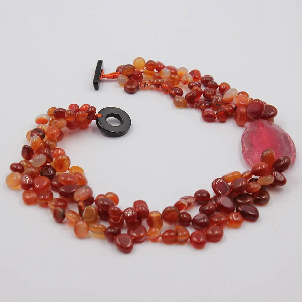 Collier Cornaline Artisanal avec Agate