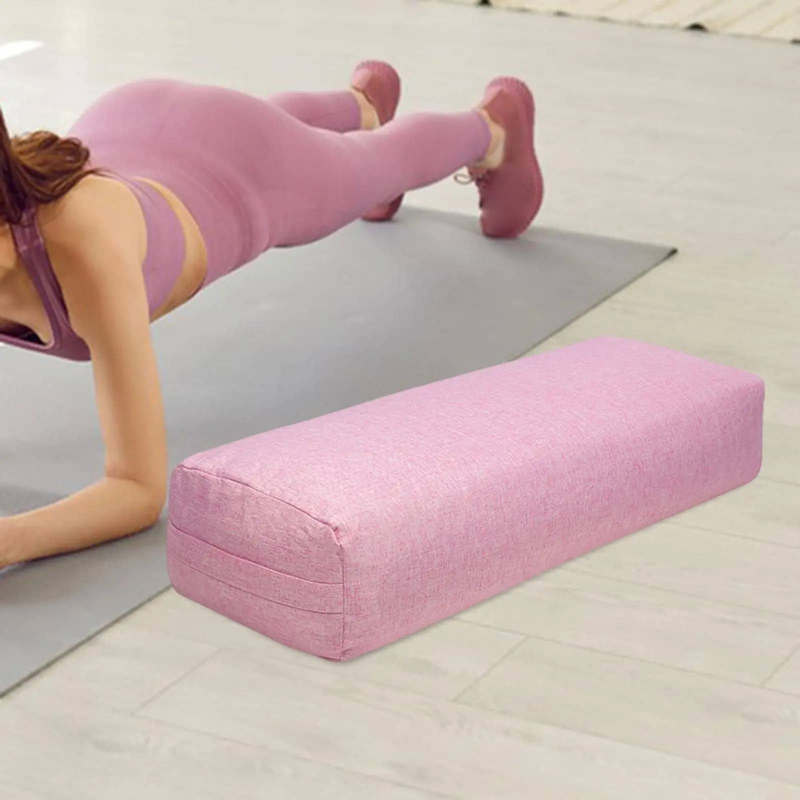 Bolster Yoga Rose en Tissu Éponge – Image 3