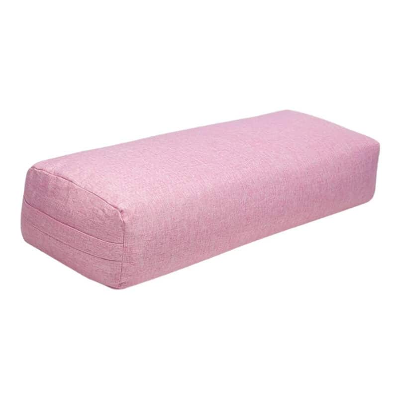 Bolster Yoga Rose en Tissu Éponge sur fond blanc