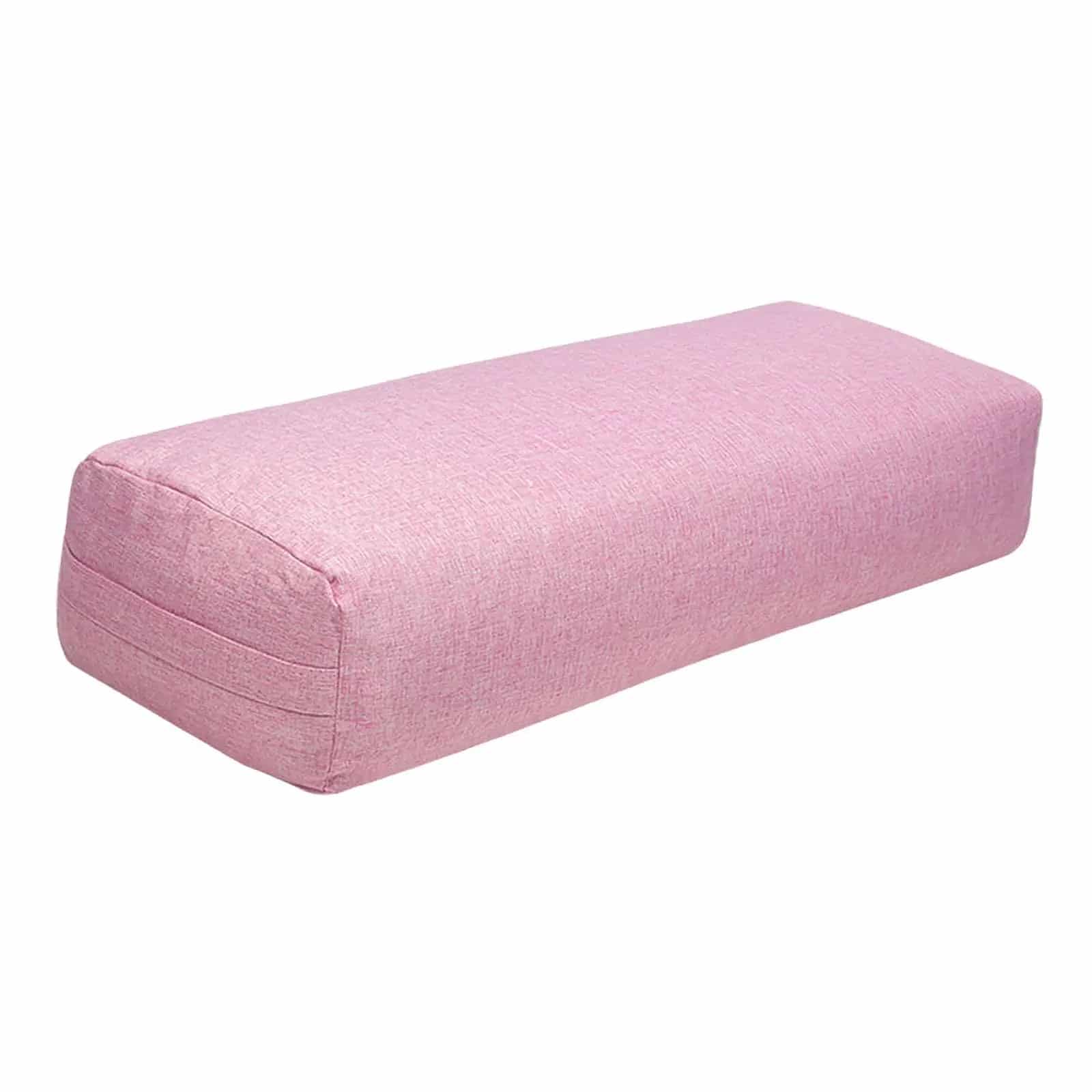 Bolster Yoga Rose en Tissu Éponge sur fond blanc