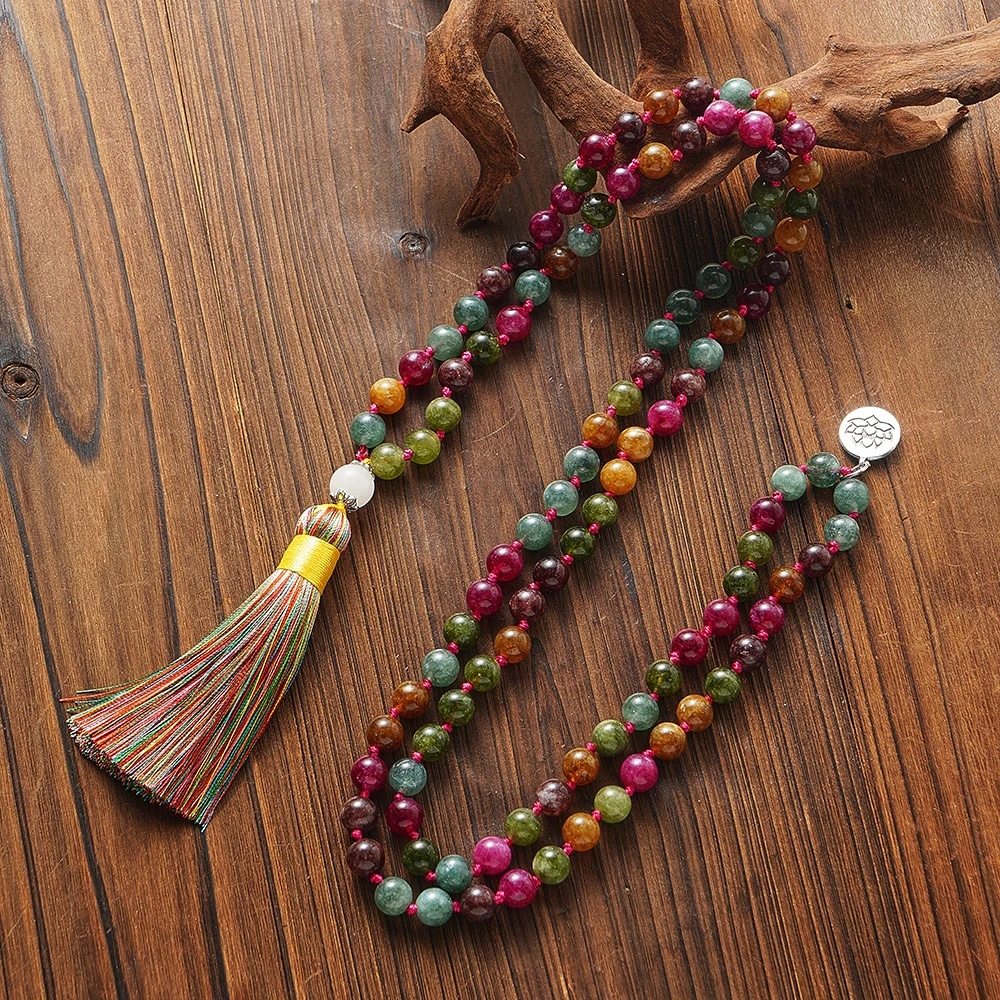 Collier Tourmaline avec Perles Multicolores – Image 2